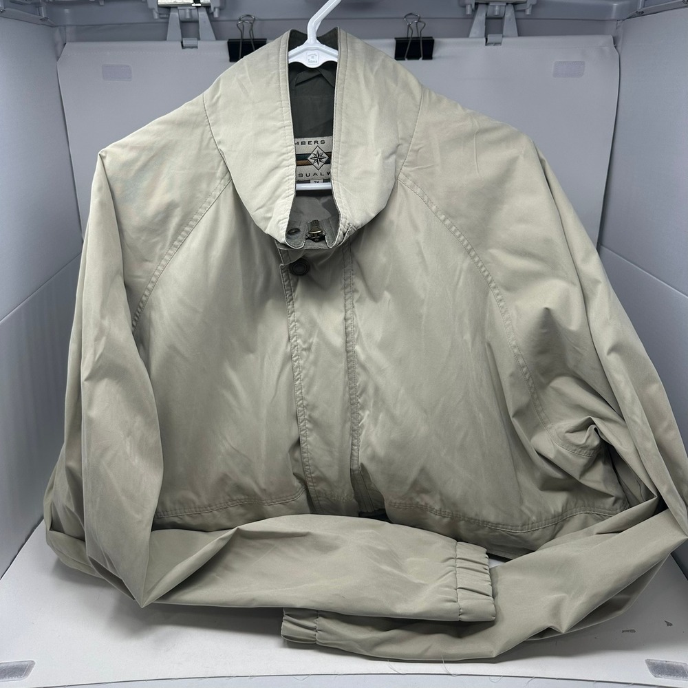 Members Only Jacket Men 2X Tan Casualwear Windbreaker Full Zip Raglan Lined